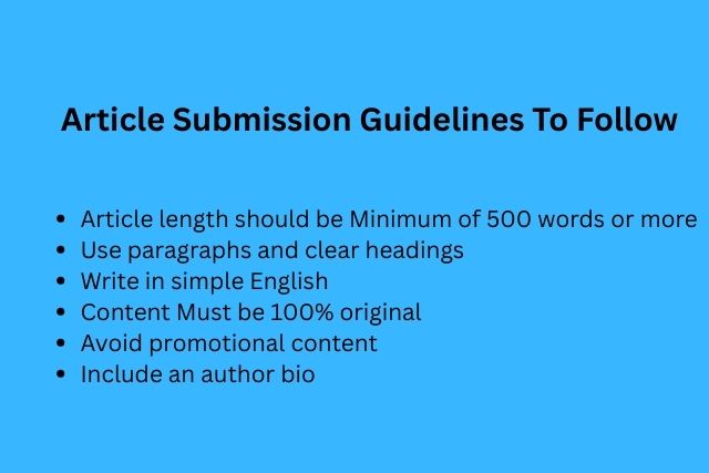 Article Submission Guidelines To Follow